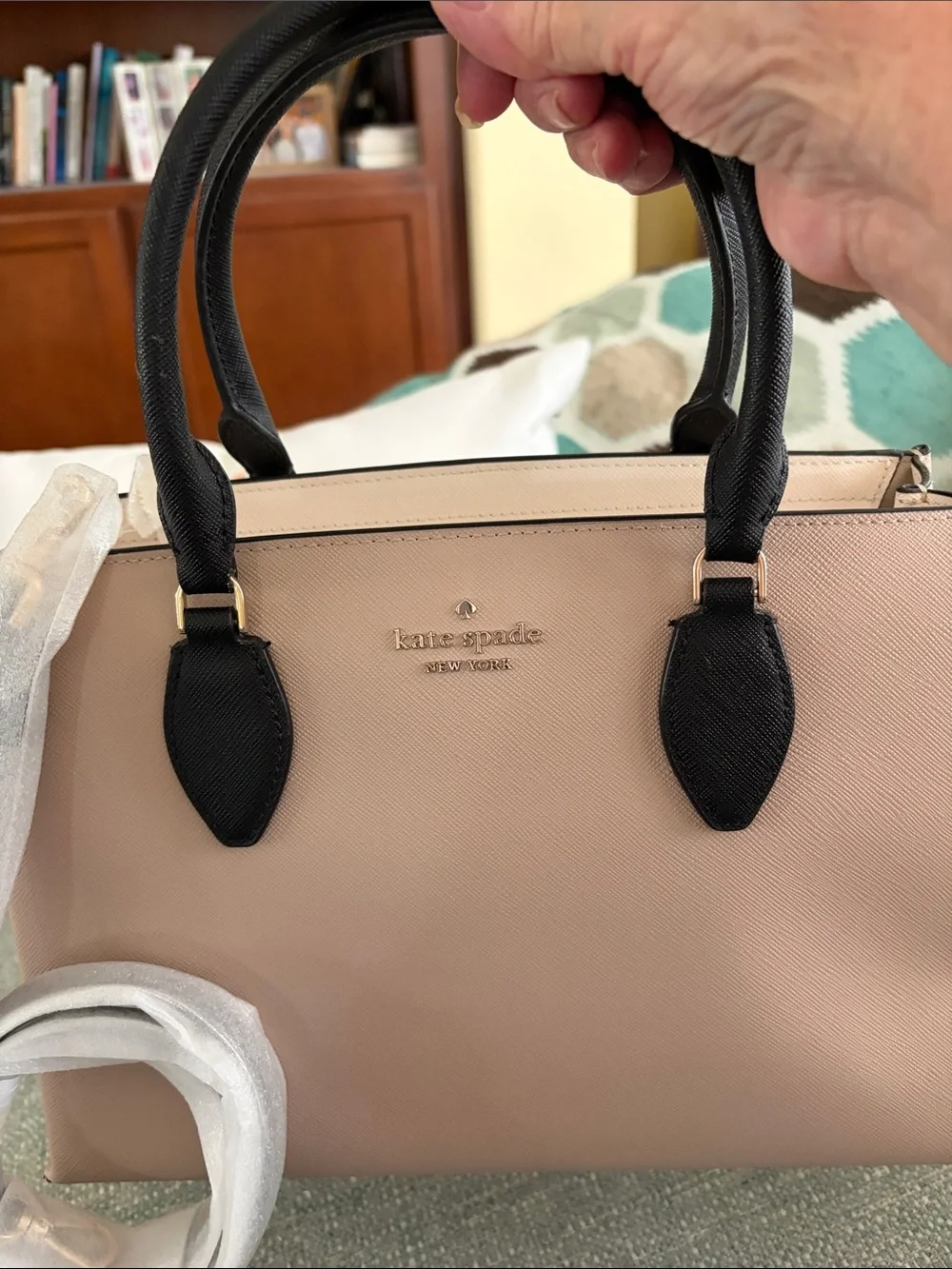 kate spade Blush and Black Top-Handle Satchel